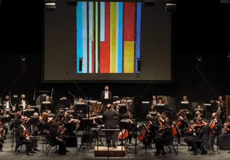 Schwartz and Elias's artistic renderings of 'Scheherezade' as it is played by the WSO. (Photo: Chronic Creative)