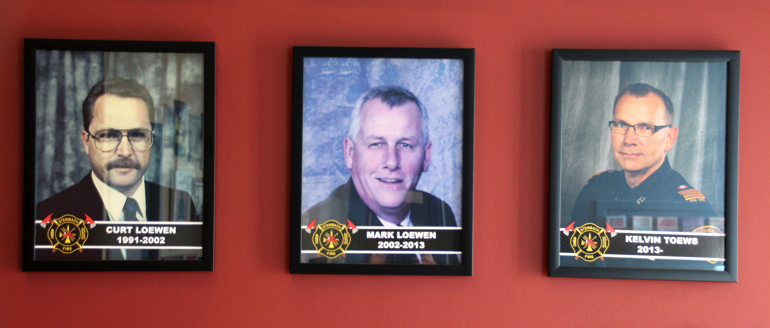 Pictures of last 3 fire chiefs in Steinbach