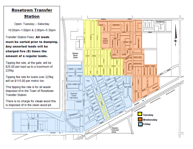 2023 Rosetown Waste Schedule Maps