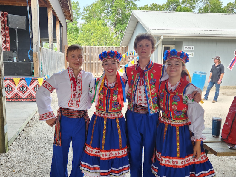 Bright smiles and vibrant tradition, young performers proudly wear their colorful Ukrainian folk costumes, ready to celebrate culture through dance and heritage.     PortageOnline/ Tristen Sokolosky