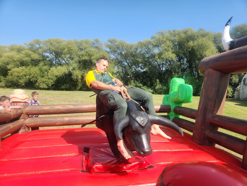 Mechanical Bull was the 10th year anniversary attraction, kids and adults were lined up to take a shot on it. PortageOnline/ Tristen Sokolosky