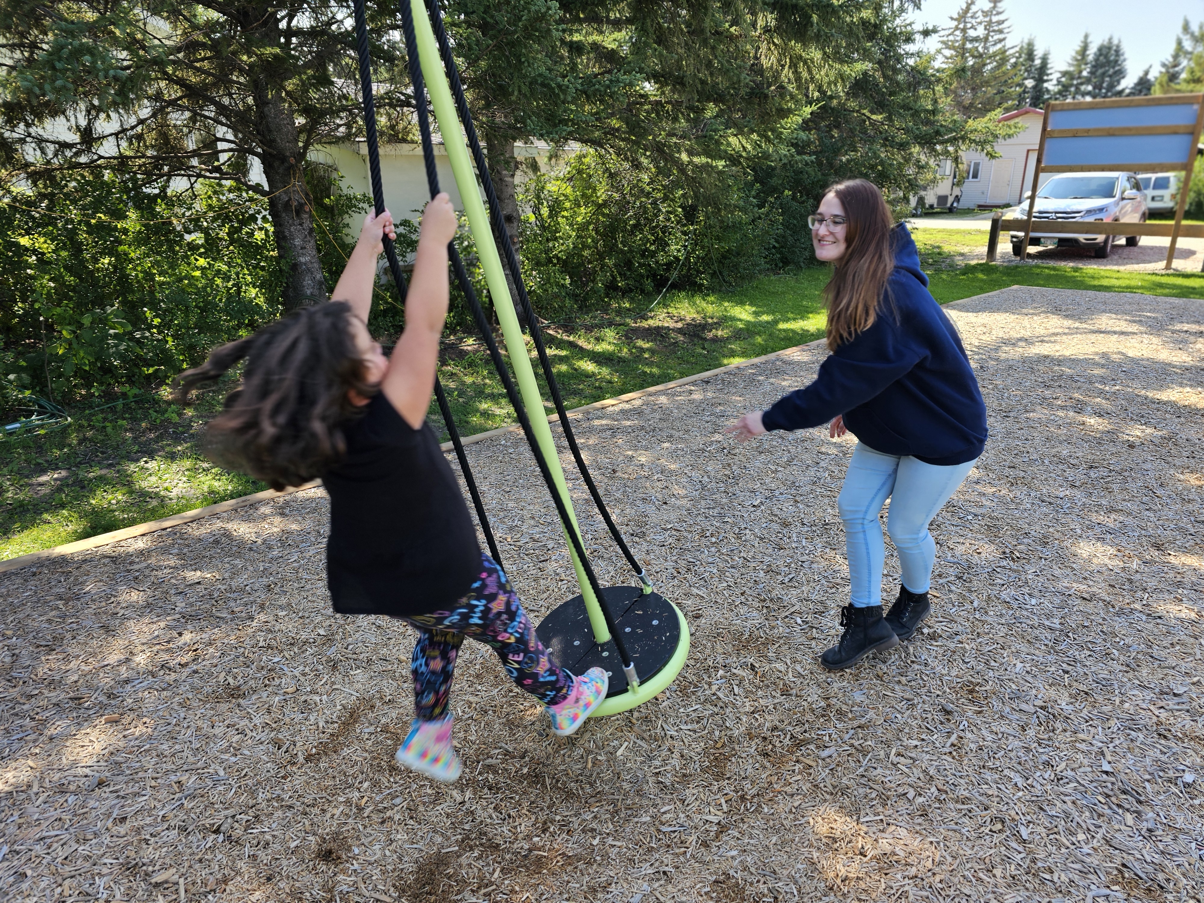 A new spinning feature at the park already getting plenty of use