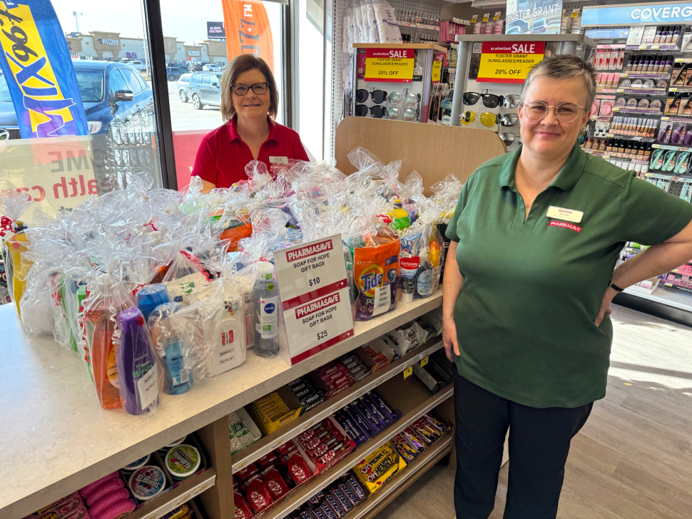 prepacked soap for hope donations at pharmasave in steinbach
