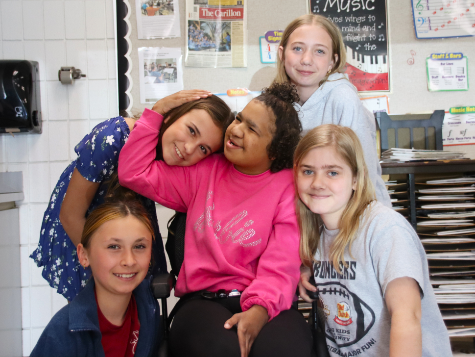 Delainey and friends from Stonybrook Middle School