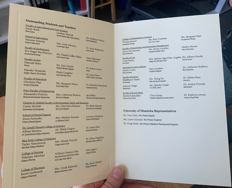 teacher recognition ceremony program