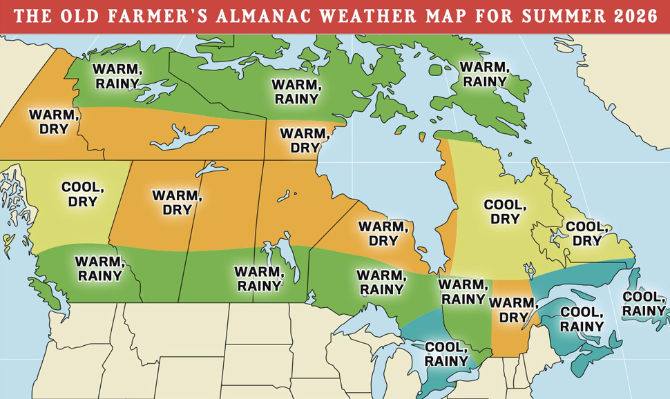 The summer weather outlook by The Old Farmer's Almanac (submitted)