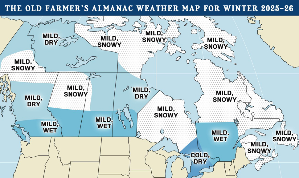 The winter weather outlook by The Old Farmer's Almanac