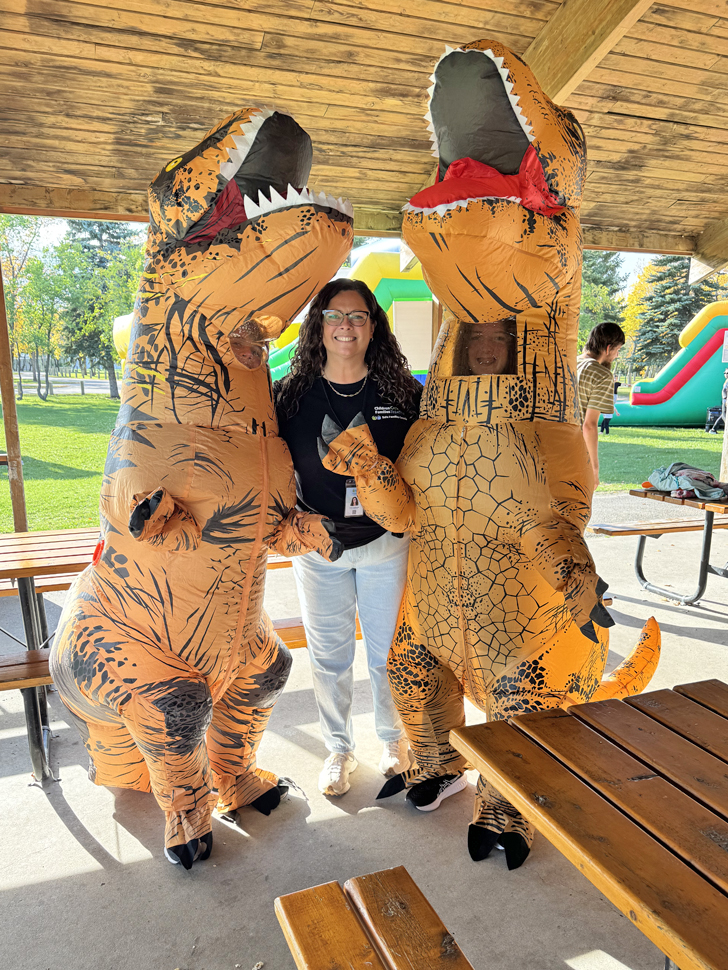 Sue Duerksen, Director of Safe Families Canada - Steinbach at the Dino Dash on Saturday.