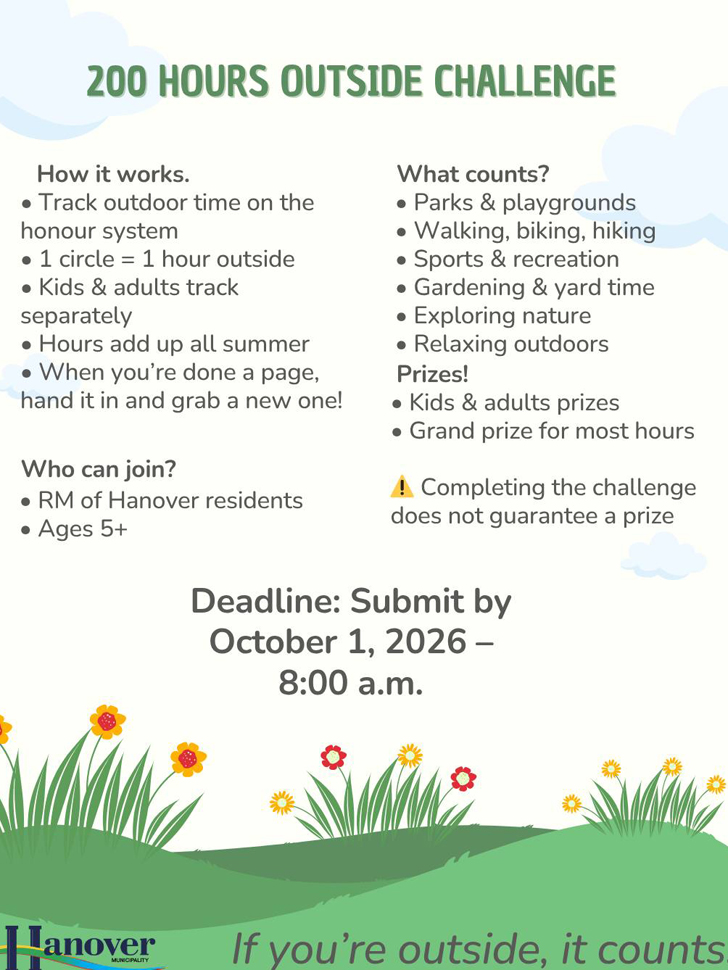A poster listing rules for the 200 hours challenge.