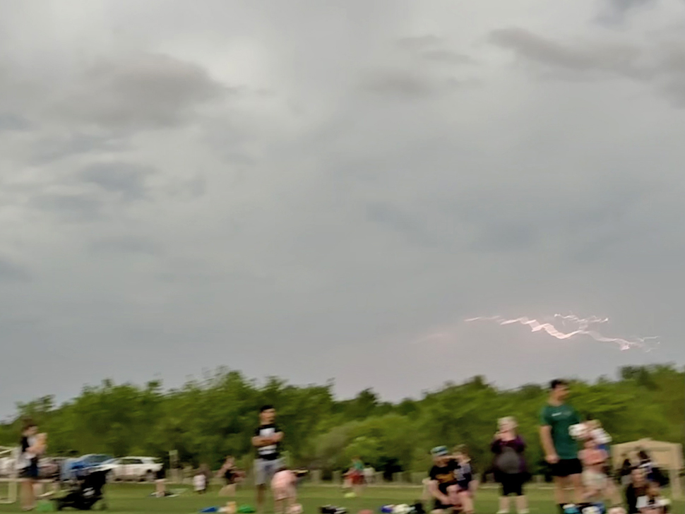 Steinbach Soccer Park coaches and players called the game around 8pm as the severe thunderstorm system approached.