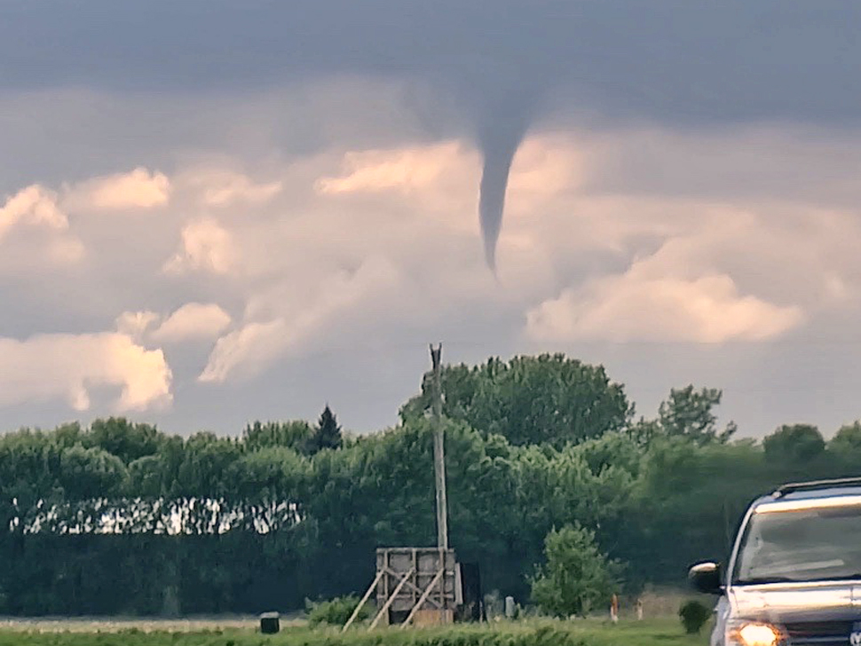 Funnel cloud spotted by Steinbach resident, Ricardo Miller - photographed near Niverville Wednesday evening.