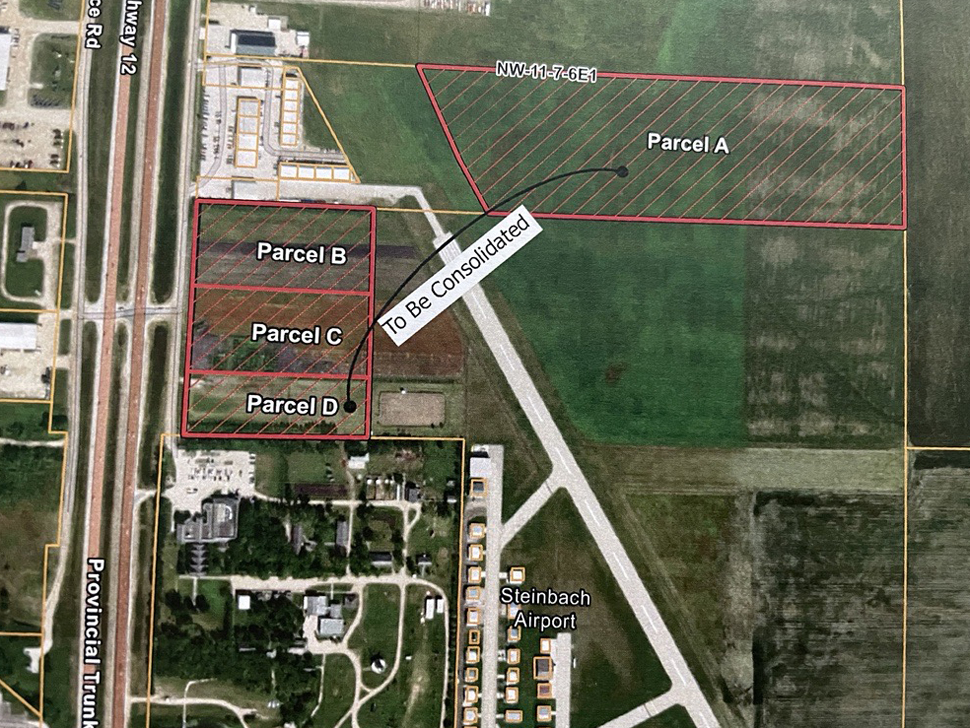 A map showing the parcels of land being subdivided.