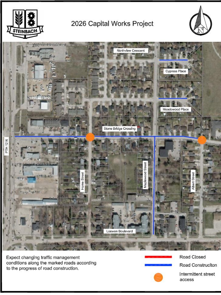 A map marking road closures.