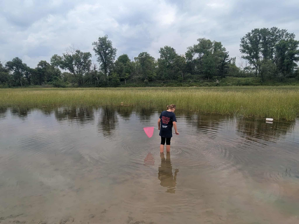 A young girl tries her luck with a net, hoping to catch a fish along the shoreline of a Manitoba provincial park this summer. PortageOnline/Ryan Simpson