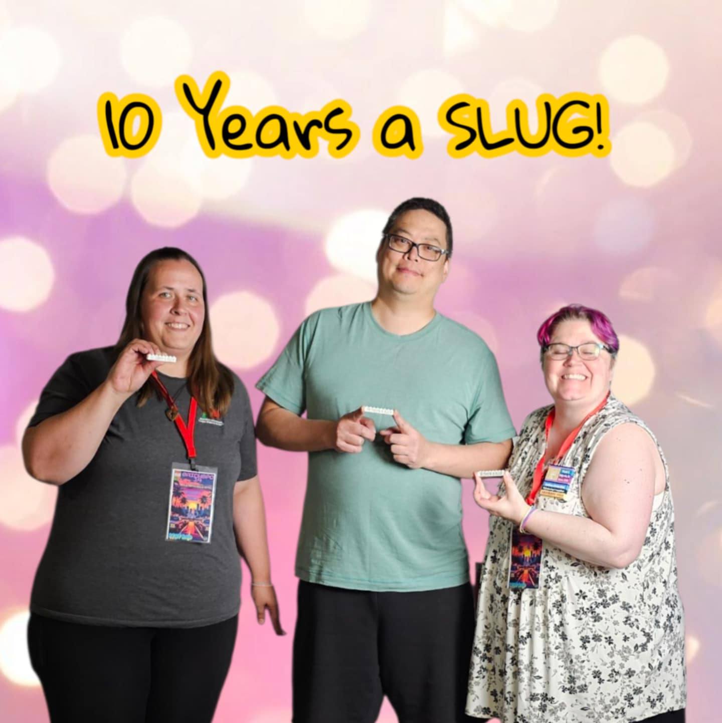 10 year Brick badges awarded to long-time members.