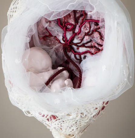 One of the rug-hooked placentas created for 'Mother Care'. (Source: 210 Gallery)