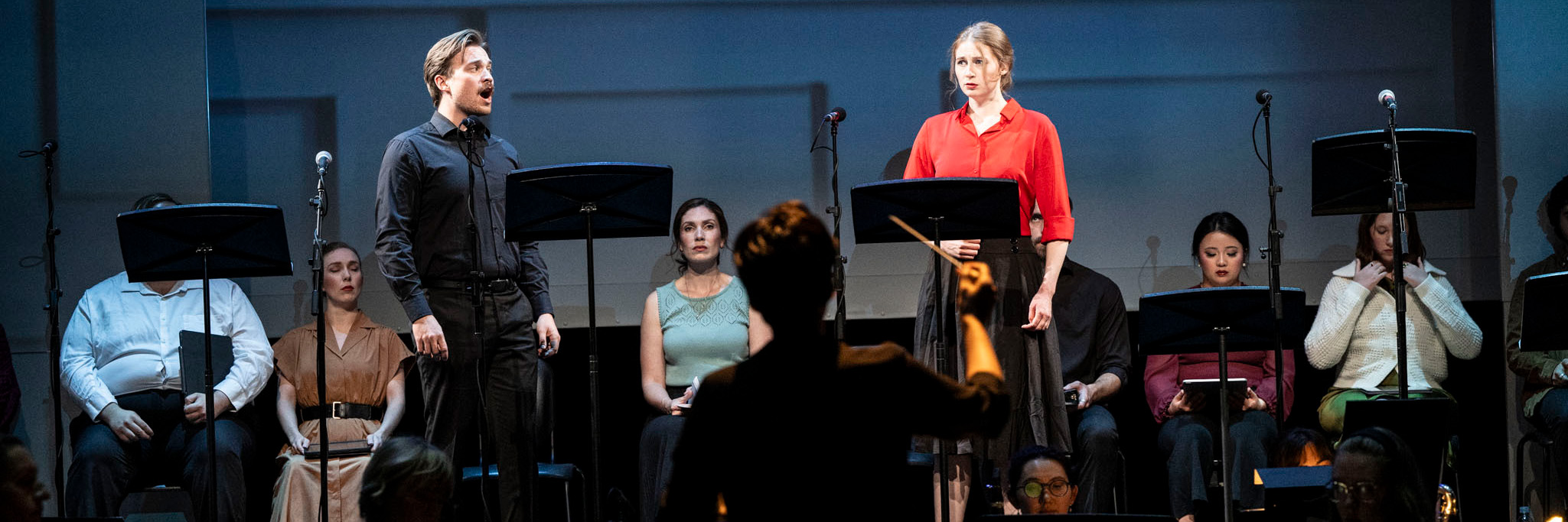 Singers performing in a workshop of 'The Handmaid's Tale' back in 2024. (Source: Banff Centre)