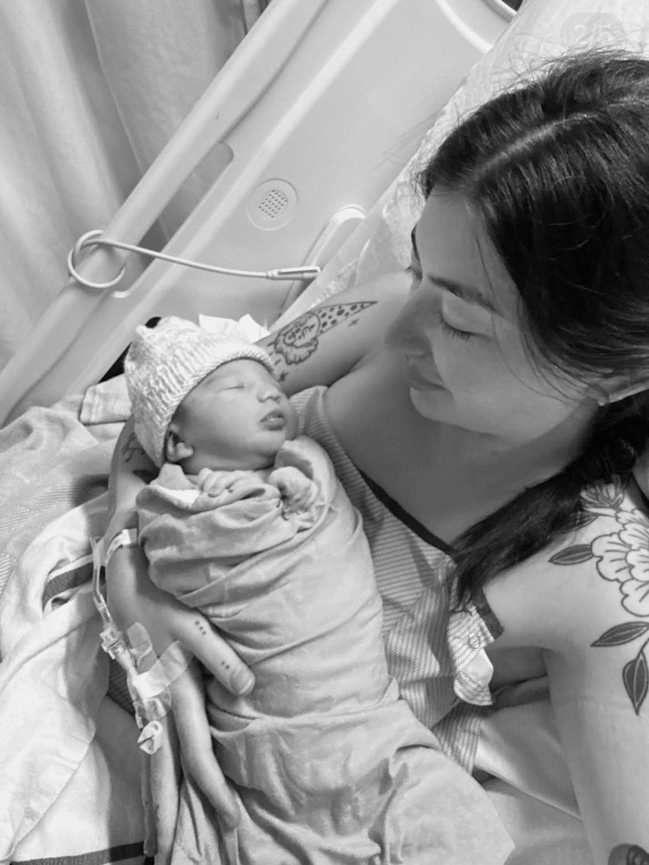 Bethany Bachalo-Doyle holding her newborn daughter, Stevie-Ann, in August, just days before falling critically ill. Submitted Photo/Madison Wickham