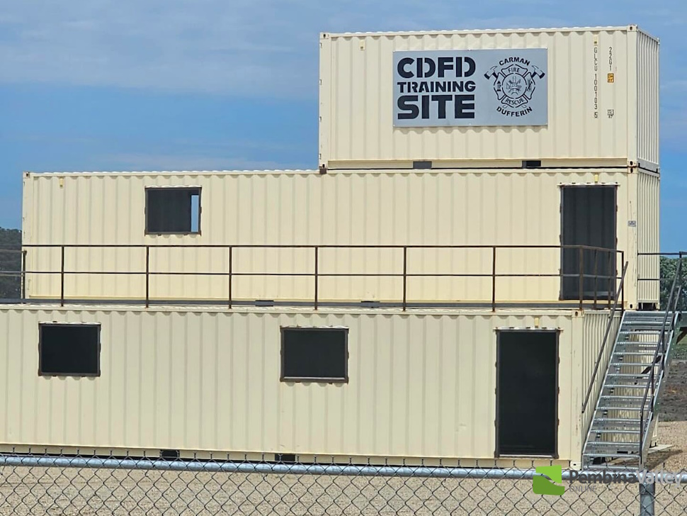 Sea containers set up at the training site