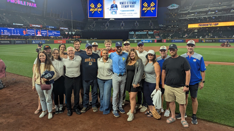 Family and friends with Tristan Peters at his MLB debut