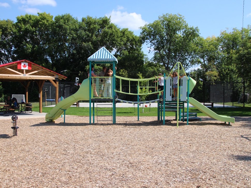 Children race, climb, and play at the newly opened Peony Farm Community Park, already proving to be a hit with families across the district. PortageOnline/ Maryssa McFadden