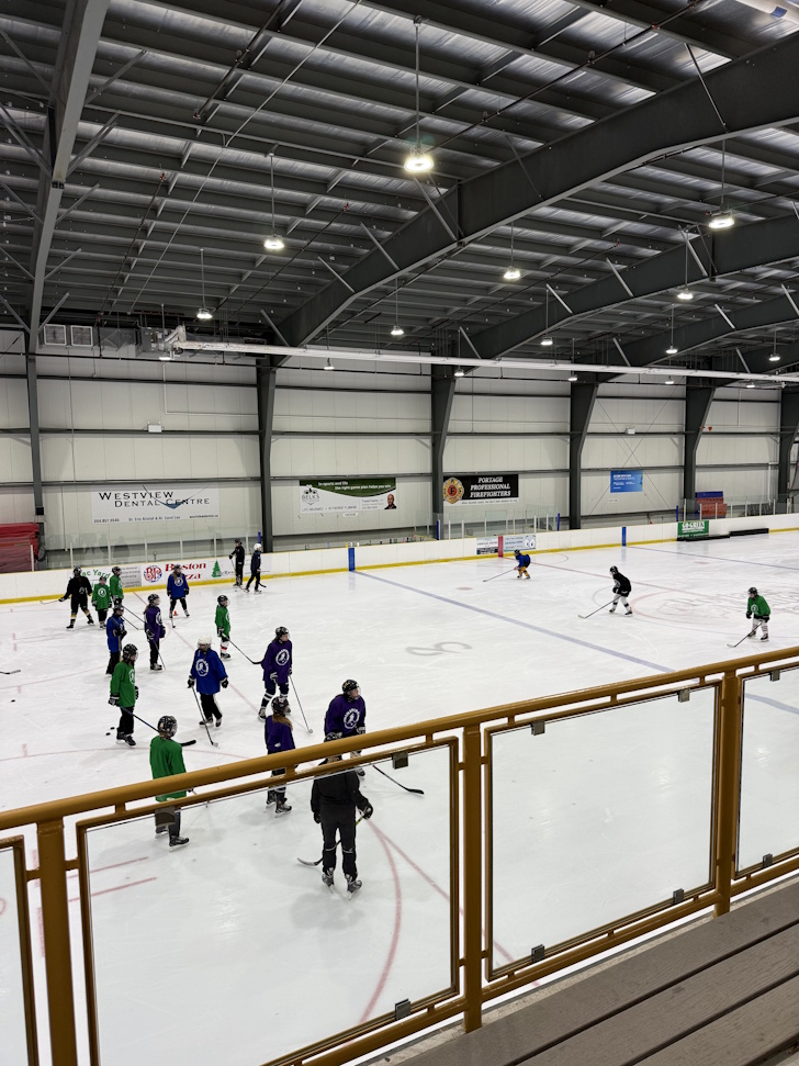 Coaches guided players through on-ice drills during the day-long event, which focused on skating, puck handling, shooting, and teamwork in a supportive, all-girls environment. Submitted Photo/Lindsay Blight