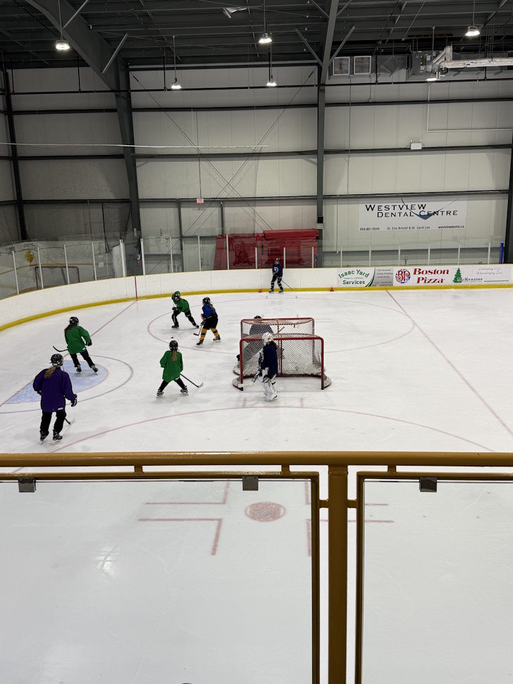 Players run through skill-building drills with coaches at Stride Place on August 16 during Lindsay Blight’s first all-female summer hockey camp. Submitted Photo/Lindsay Blight
