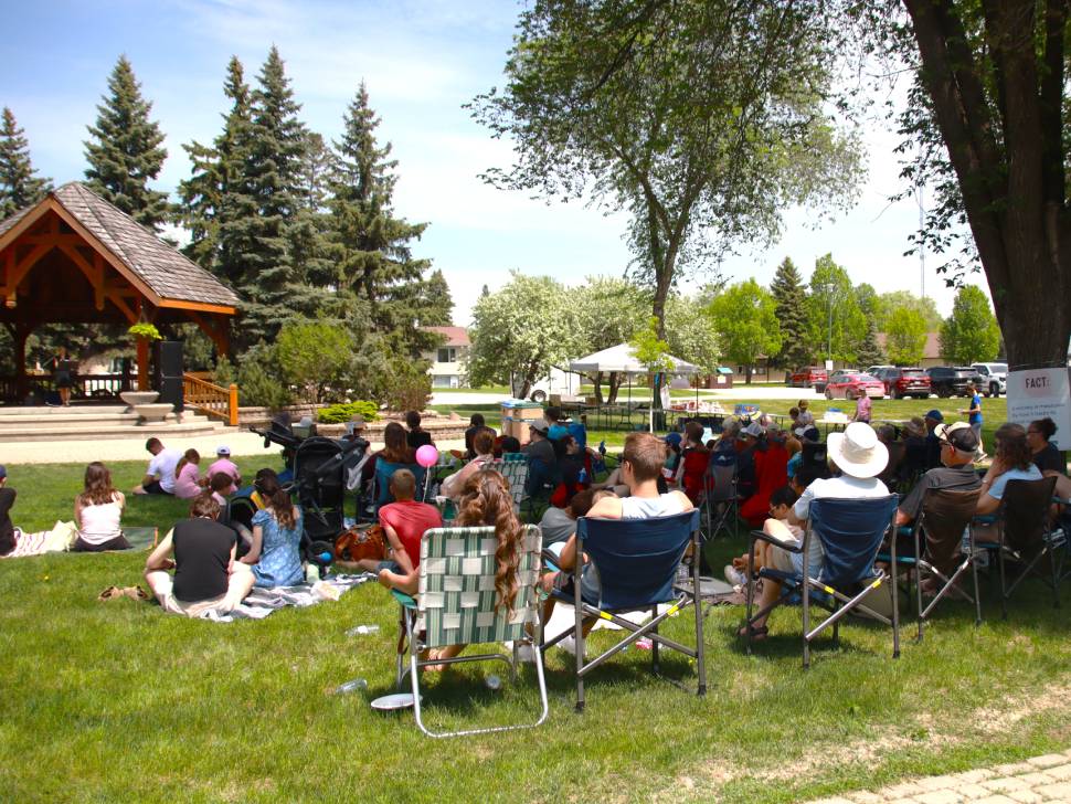 Attendees for the Festival for Life listening to speeches.