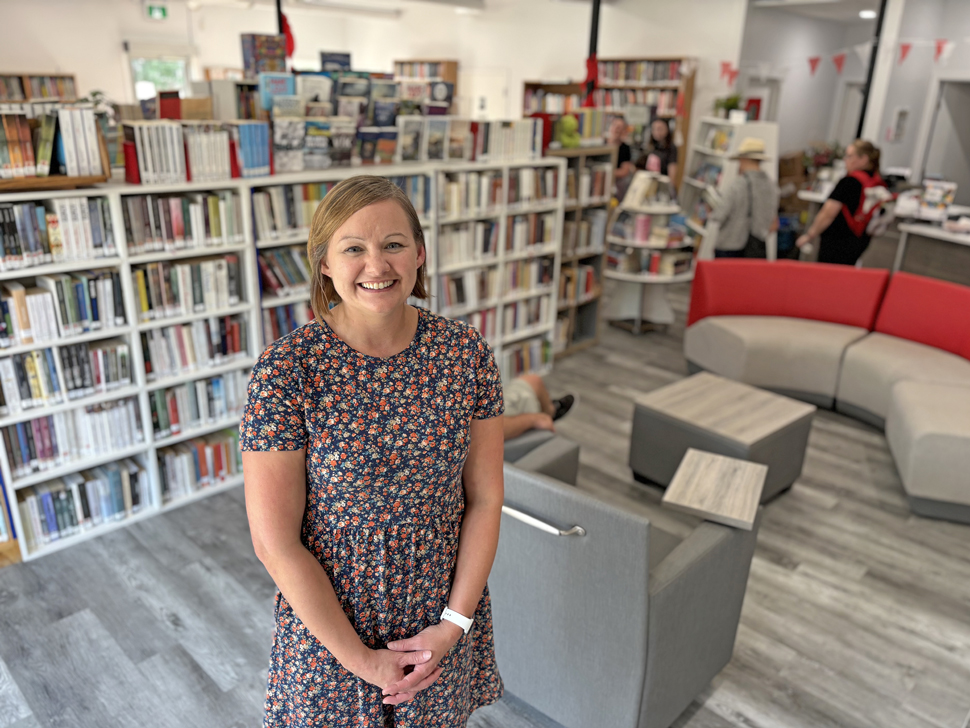 Jolys Regional Library, Head Librarian Krista Maynard stands inside the newly renovated space.