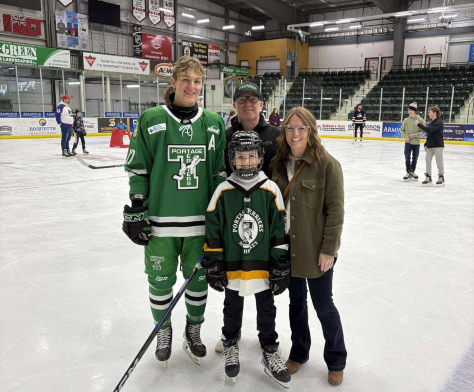Jessica and Clint Martin along with their son Maddox and their billet last season Nolan Nenow