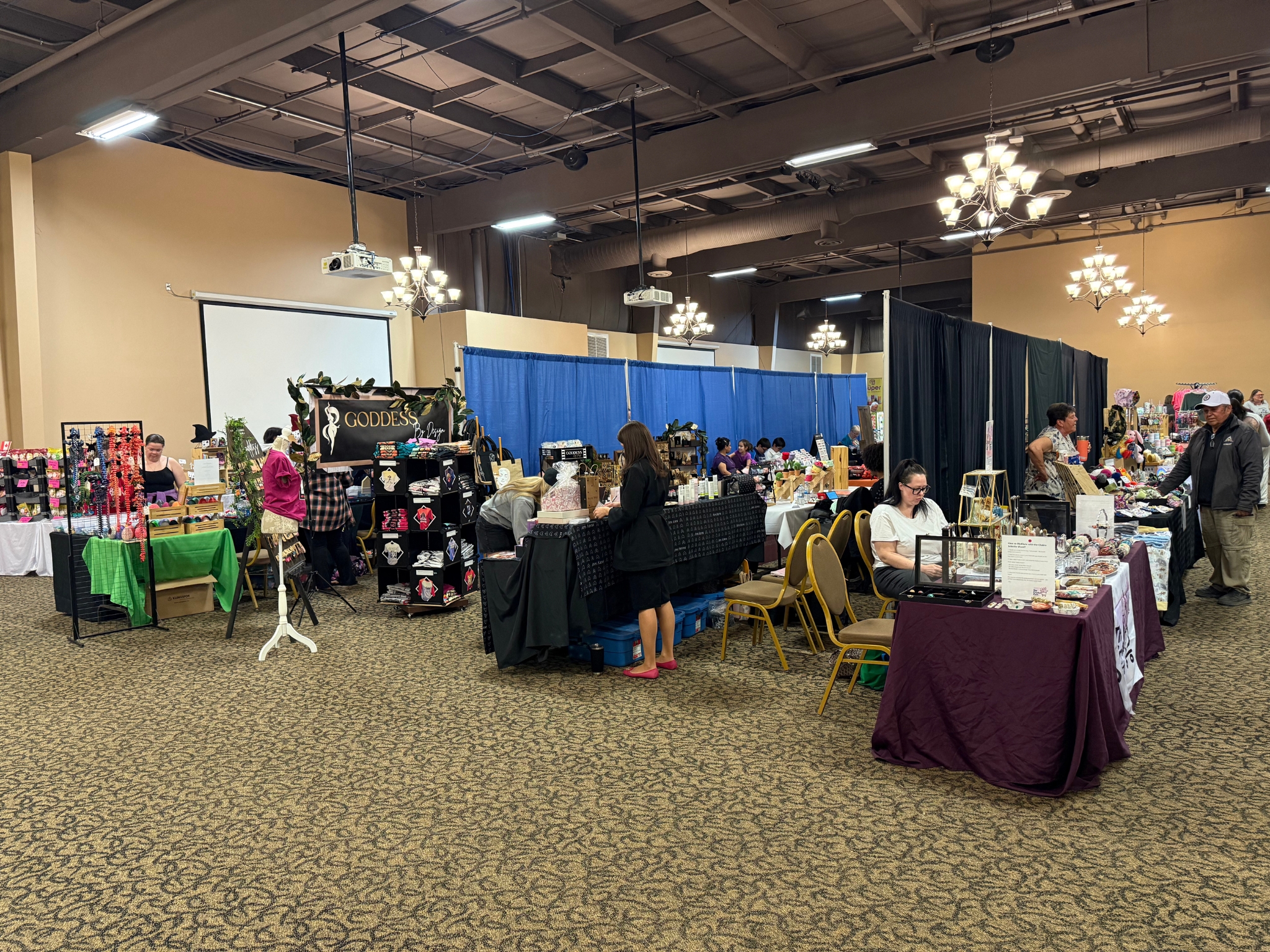 A wide shot of the Mother's Day Market