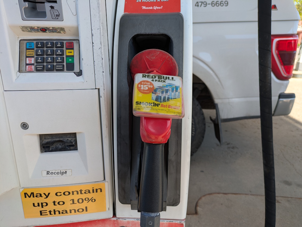 Drivers fill up at a gas station in Portage la Prairie as local prices gradually decline, offering some relief at the pumps this fall. PortageOnline/Maryssa McFadden