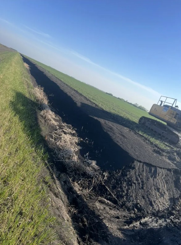 Dirt fills ditch in the Southeast