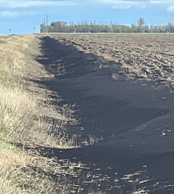 Dirt filled ditch in Emerson-Franklin