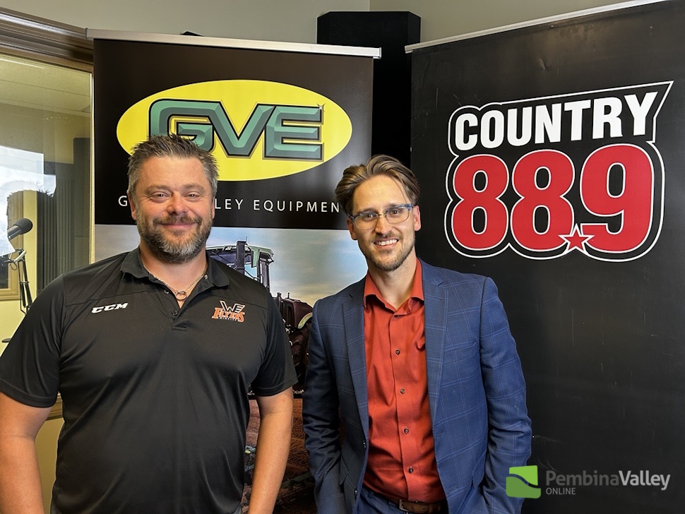 Winkler Minor Hockey President Ryan Friesen in the Country 88 studio