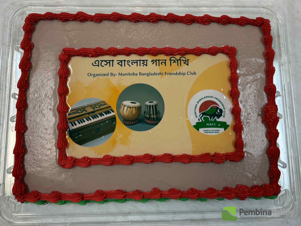 a cake made by the Manitoba Bangladeshi Friendship Club