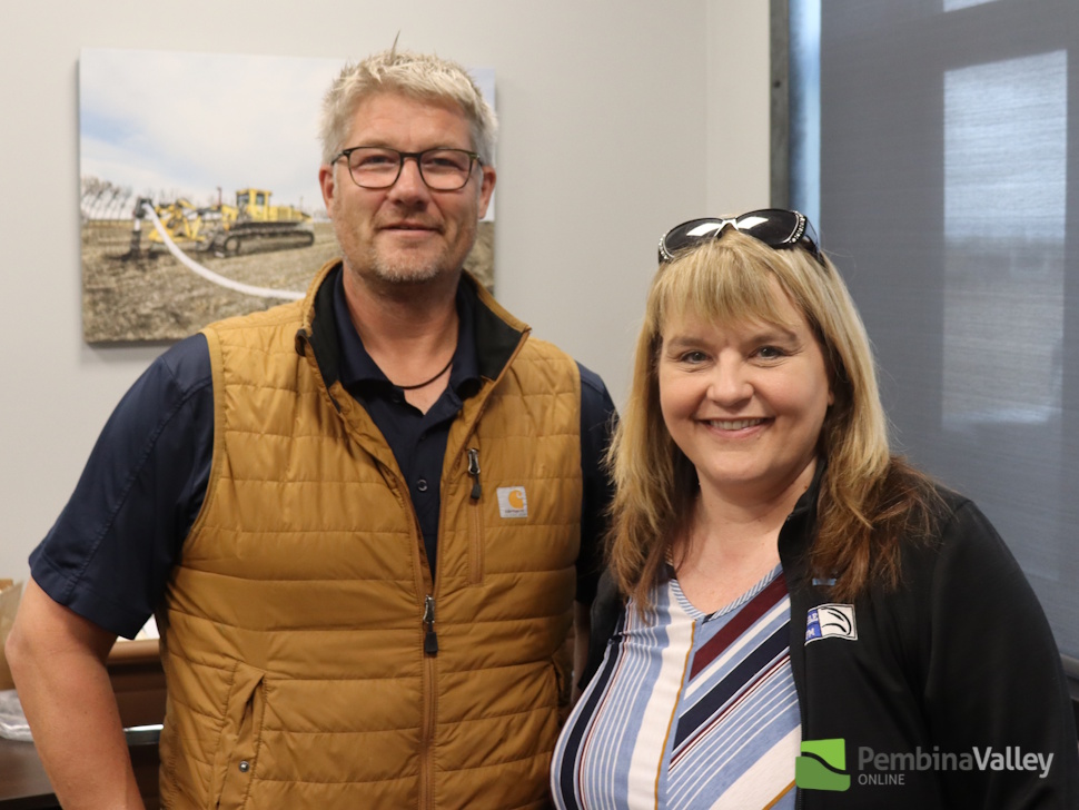 RM of Stanley's Chris Unrau with reporter Robyn Wiebe