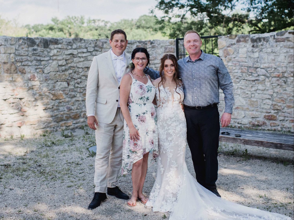 Derek, Colley-Ann, Madison, and Colin in 2022, after Colin officiated the Wickhams’ wedding. Submitted Photo/Madison Wickham