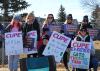 CUPE Local 5040 members picketing near Highwood High School on February 24, 2025. HighRiverOnline/Kevin Wallace