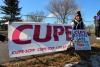 CUPE Local 5040 members picketing near Highwood High School on February 24, 2025. HighRiverOnline/Kevin Wallace