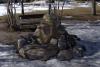 The sculpture at the center of Westridge Close is now missing a piece. OkotoksOnline/Harrison O'Nyons