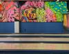 The new mural at Southport Bowl, freehanded by Rachel Lancaster with glow paint