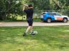 A golfer follows through on a strong drive under hot, humid skies during Stride’s fundraising tournament at Portage Golf Club. PortageOnline/ Tristen Sokolosky
