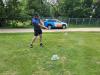 A golfer follows through on a strong drive under hot, humid skies during Stride’s fundraising tournament at Portage Golf Club. PortageOnline/ Tristen Sokolosky