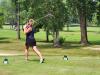 A golfer follows through on a strong drive under hot, humid skies during Stride’s fundraising tournament at Portage Golf Club. PortageOnline/ Tristen Sokolosky