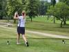 A golfer follows through on a strong drive under hot, humid skies during Stride’s fundraising tournament at Portage Golf Club. PortageOnline/ Tristen Sokolosky