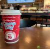 a Tim Hortons coffee cup