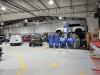 vehicles in a repair shop