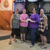 Pink Ladies presenting Cheques.   Photo taken by Brenda Larkin