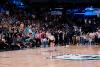Sydney Last taking the half-court shot challenge at a Winnipeg Sea Bears game. 